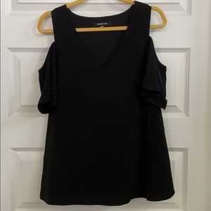 Black short-sleeve blouse